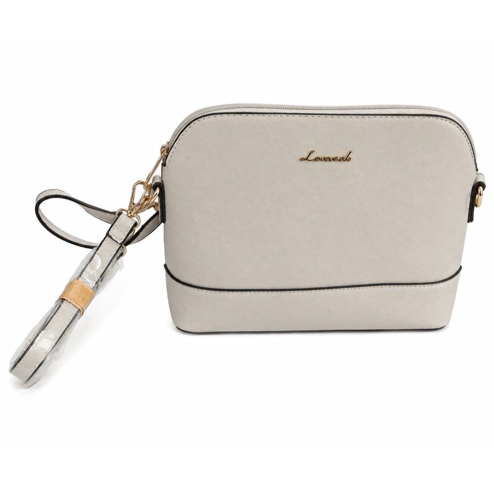 Lovevook Light Blue Crossbody Bag Zip Closure Gold Hardware Detachable Strap